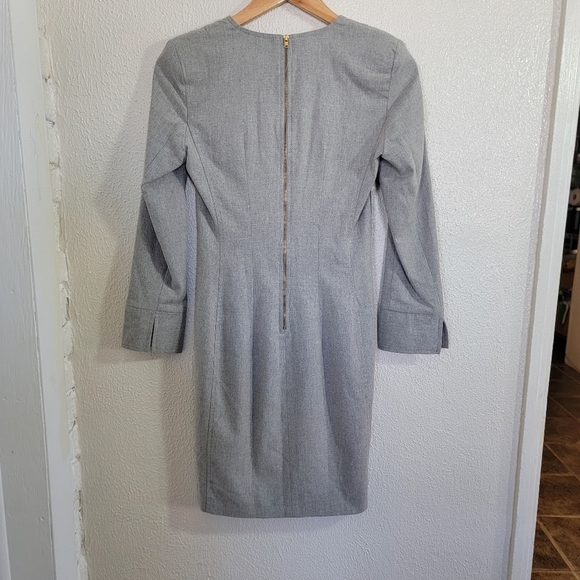 French Connection Wool Viscose Bodycon Office Dress sz 6 Light Gray - Picture 12 of 12